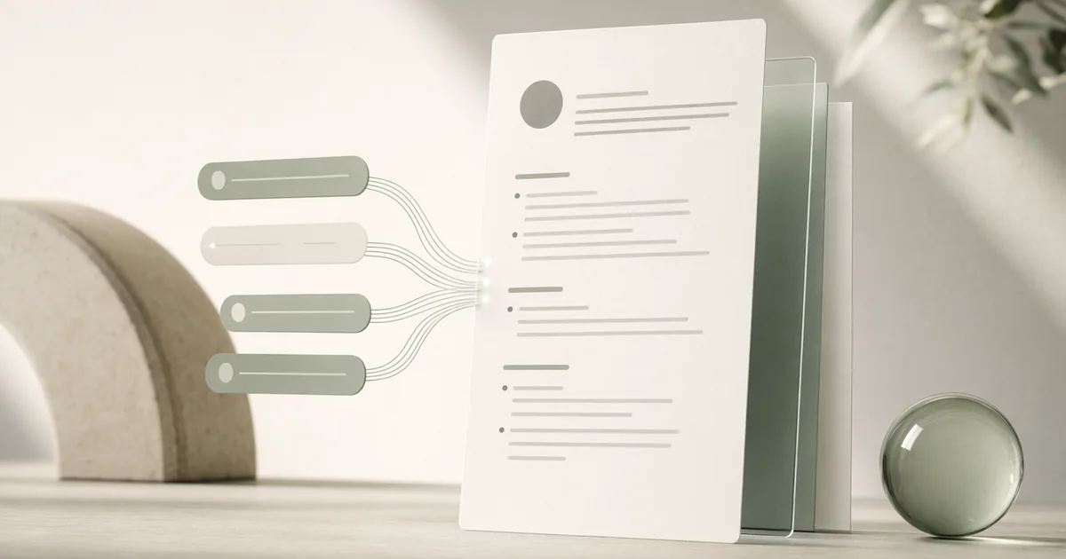 Minimal editorial hero image for ChatGPT Resume Maker: Does It Actually Work in 2026?