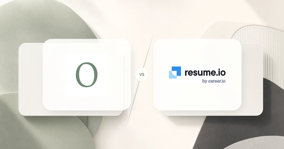 Resume.io vs Oaki comparison hero image